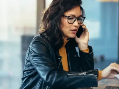 a woman having a busy day at work