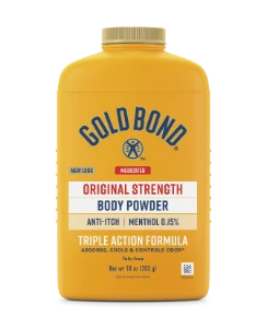 Front of Gold Bond Original Strength Medicated Body Powder bottle