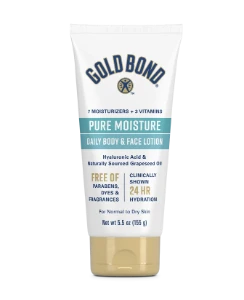 Front of Gold Bond® Pure Moisture Body and Face Lotion tube 5.5oz