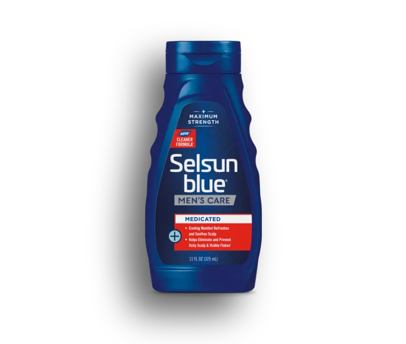 Bottle of Selsun blue® Medicated shampoo.