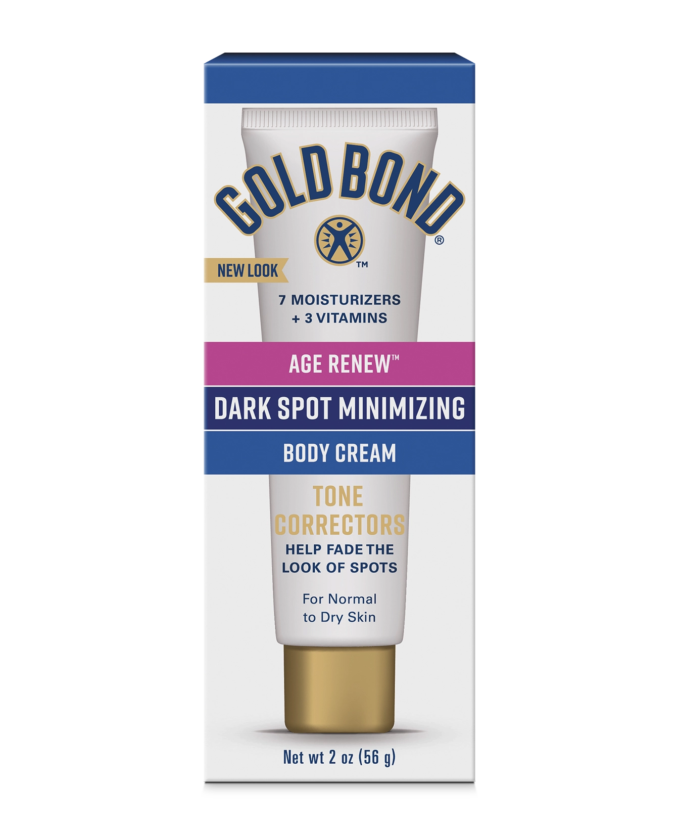Front of Gold Bond Dark Spot Minimizing Age Renew Cream box 2oz