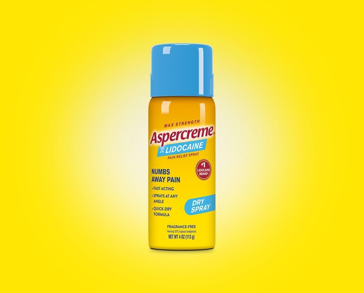 Aspercreme® Lidocaine Pain Relief Dry Spray product can