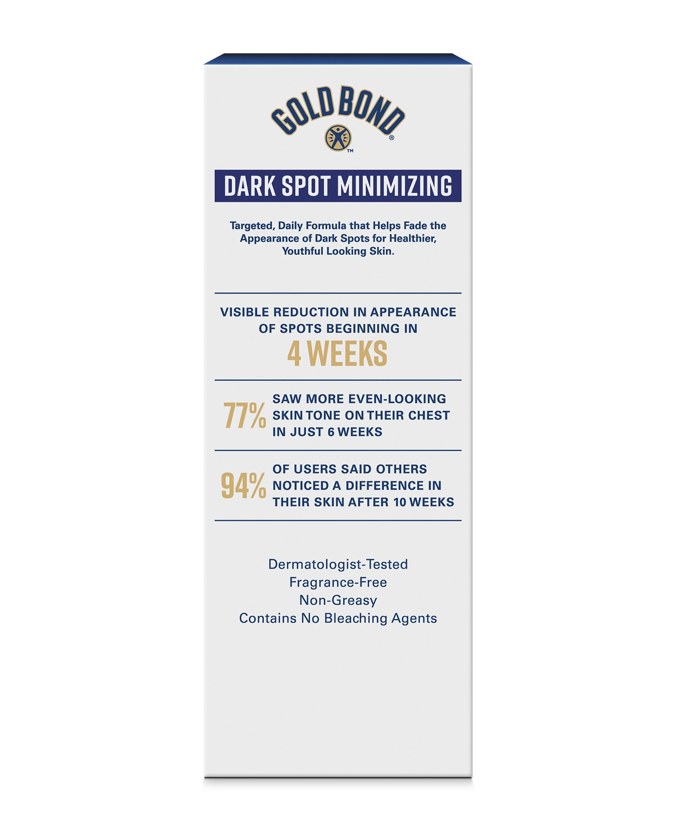 Back of Gold Bond Dark Spot Minimizing Age Renew Cream box 2oz