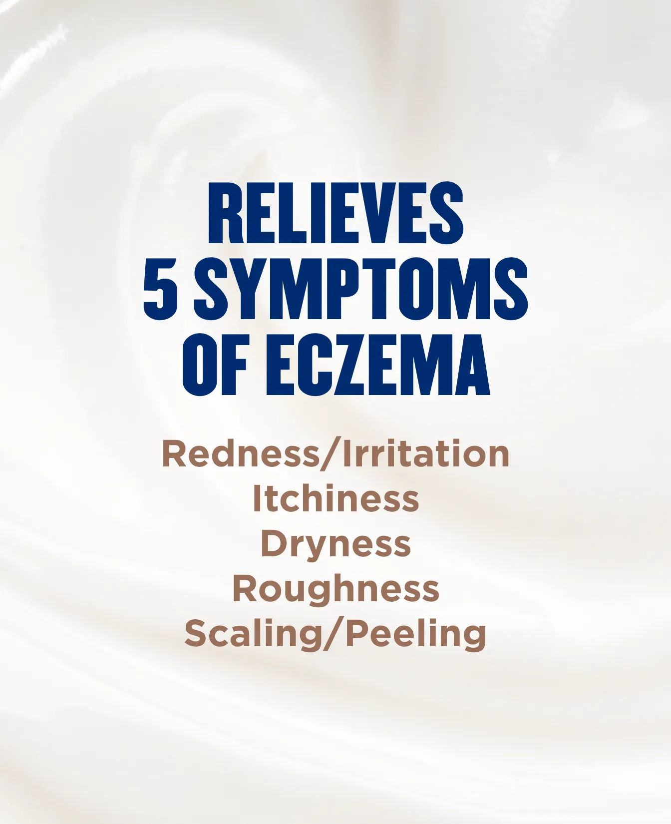 Packaging of Gold Bond® Eczema Relief Medicated Skin Protectant Cream/Lotion and benefit statements.