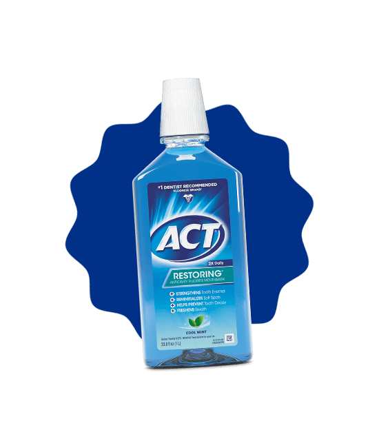Front of ACT® Restoring bottle.