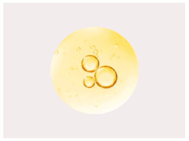 Pale yellow droplet of Vitamin E