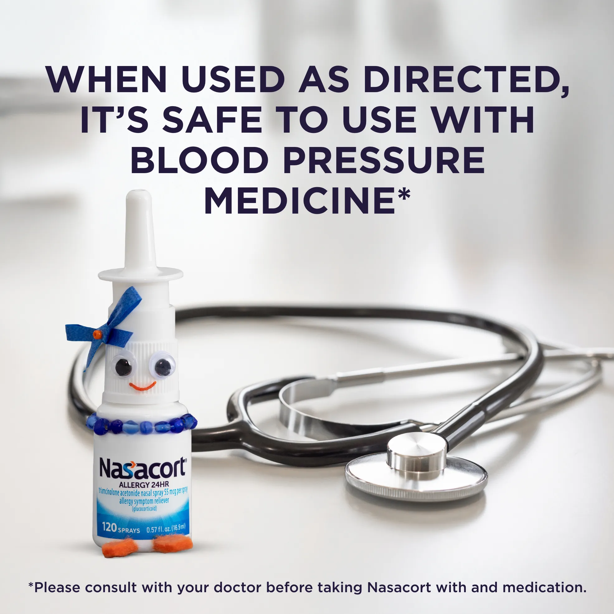 Nasacort® Allergy 24HR product images - front and back of product and packaging