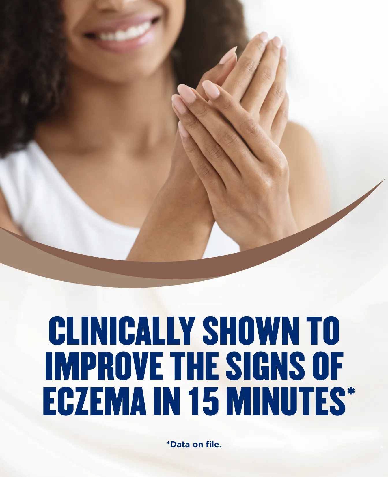 Packaging of Gold Bond® Eczema Relief Medicated Skin Protectant Cream/Lotion and benefit statements.