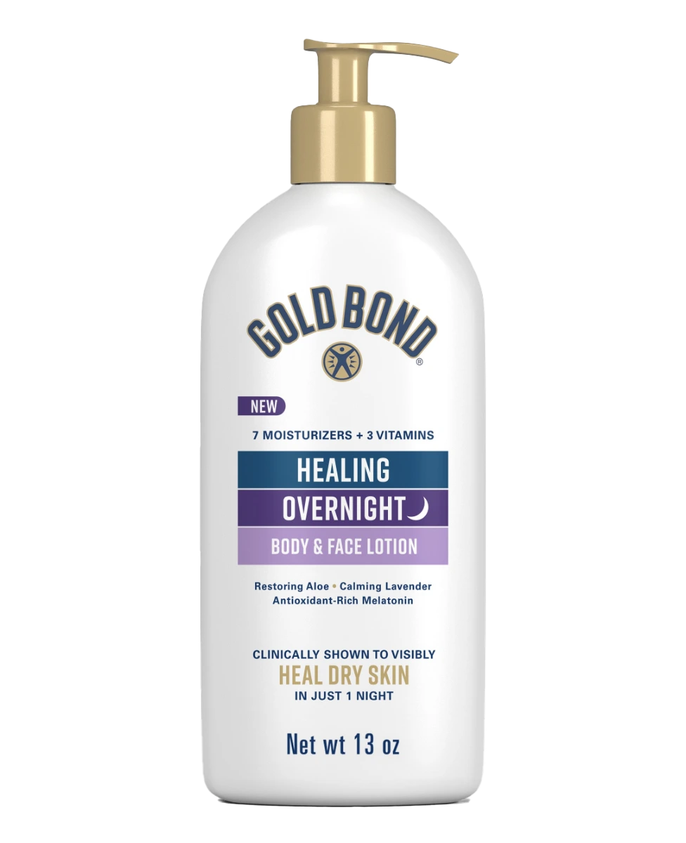 Front of Gold Bond Overnight Deep Moisturizing Lotion tube