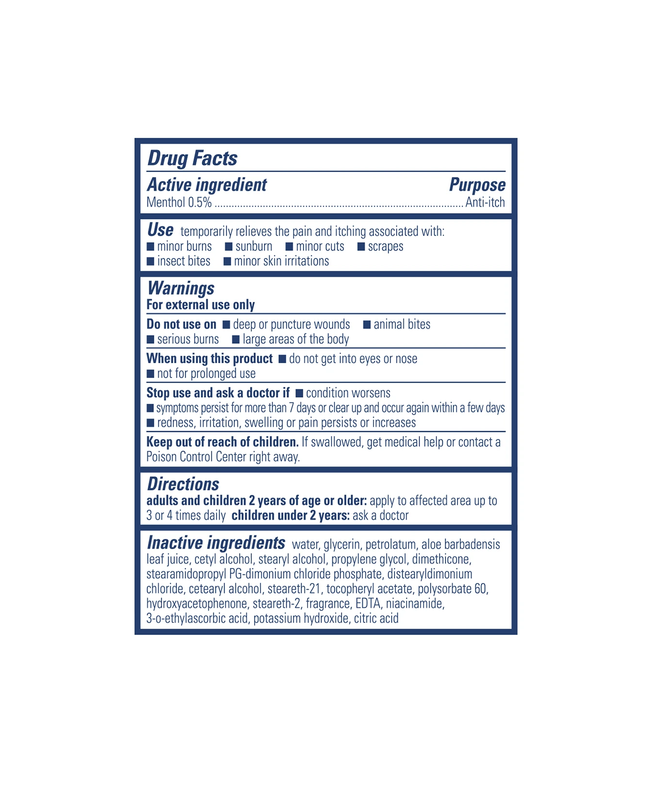 Back of Gold Bond Extra Strength Medicated Body Lotion bottle