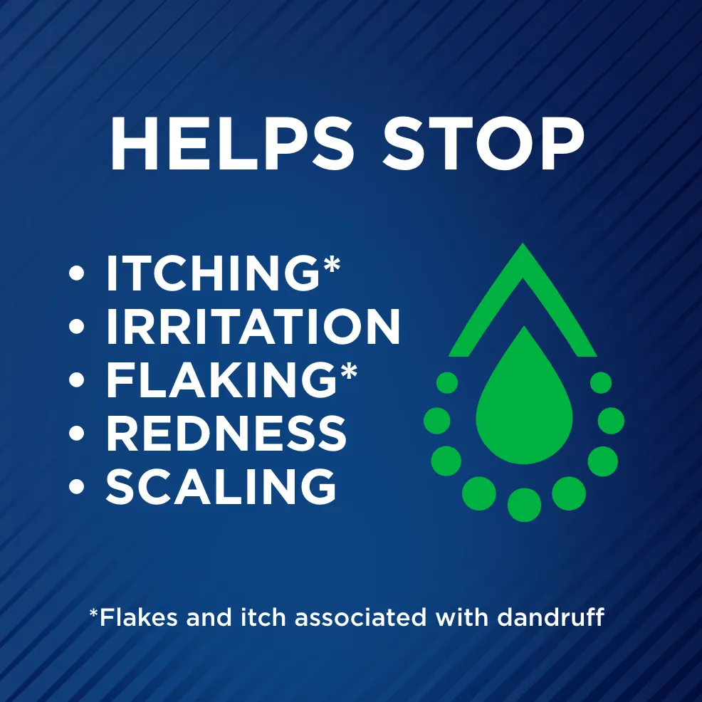 Packaging of Selsun blue® Moisturizing Antidandruff Shampoo bottle and benefit statements.