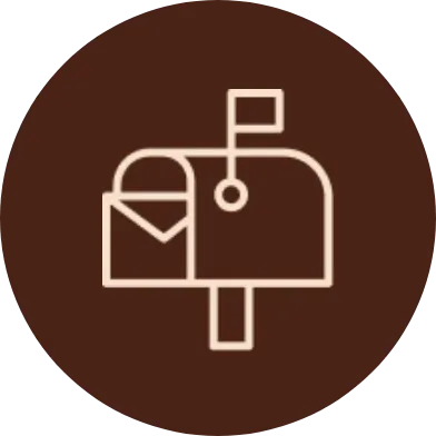 An icon representing a mail box.