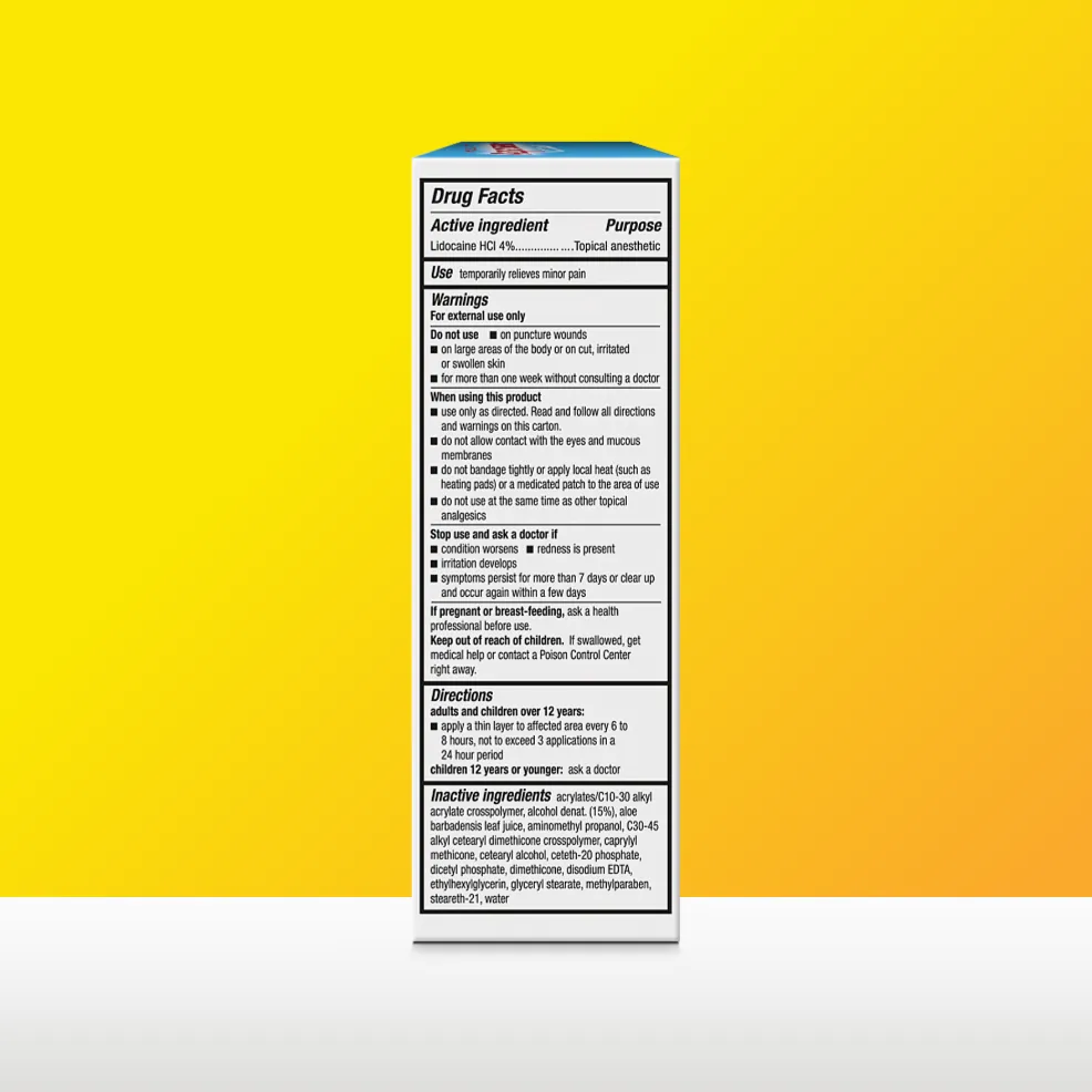 Aspercreme® Pain Relief Cream with Lidocaine products, and front and back of product packaging