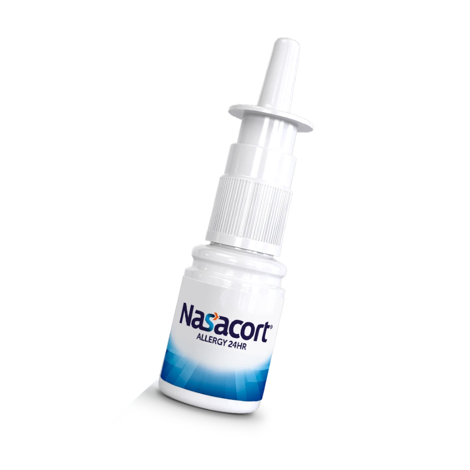 Nasacort® Allergy 24HR bottle and package