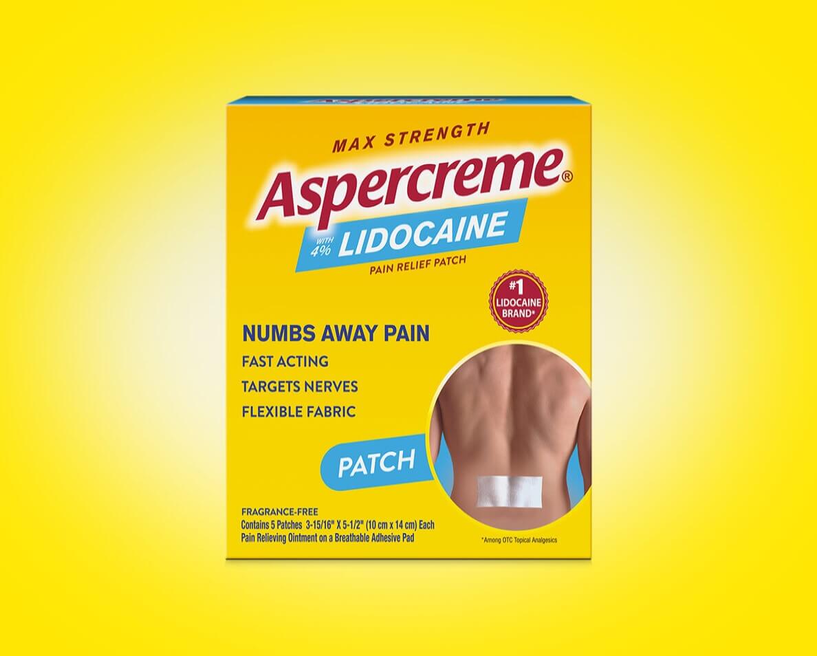 Aspercreme® Lidocaine Pain Relief Patch product packaging