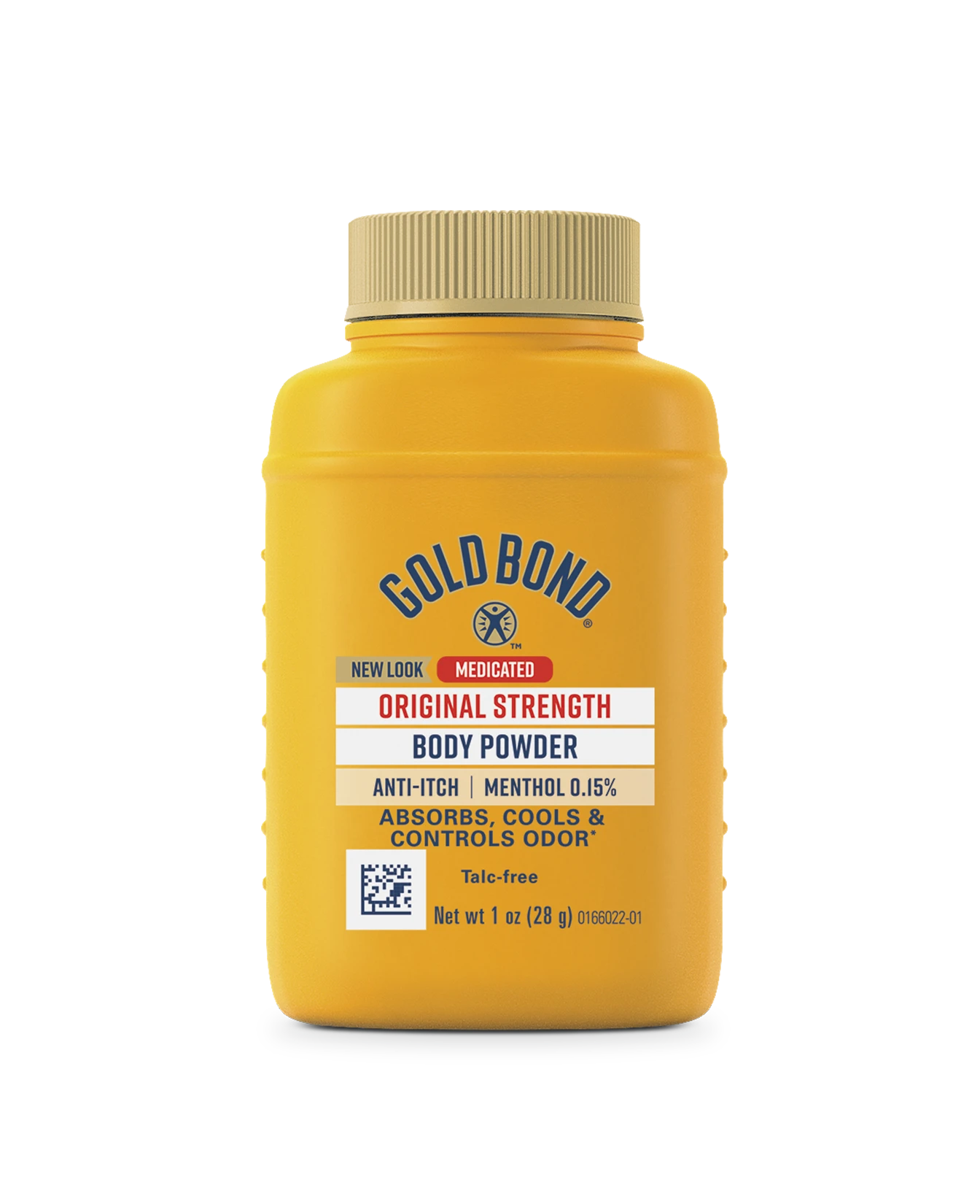 Front of Gold Bond Original Strength Medicated Body Powder bottle 1oz