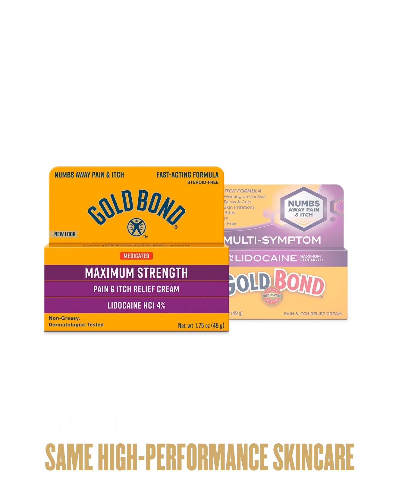 Front of Gold Bond Medicated Pain & Itch Relief Cream with Lidocaine box