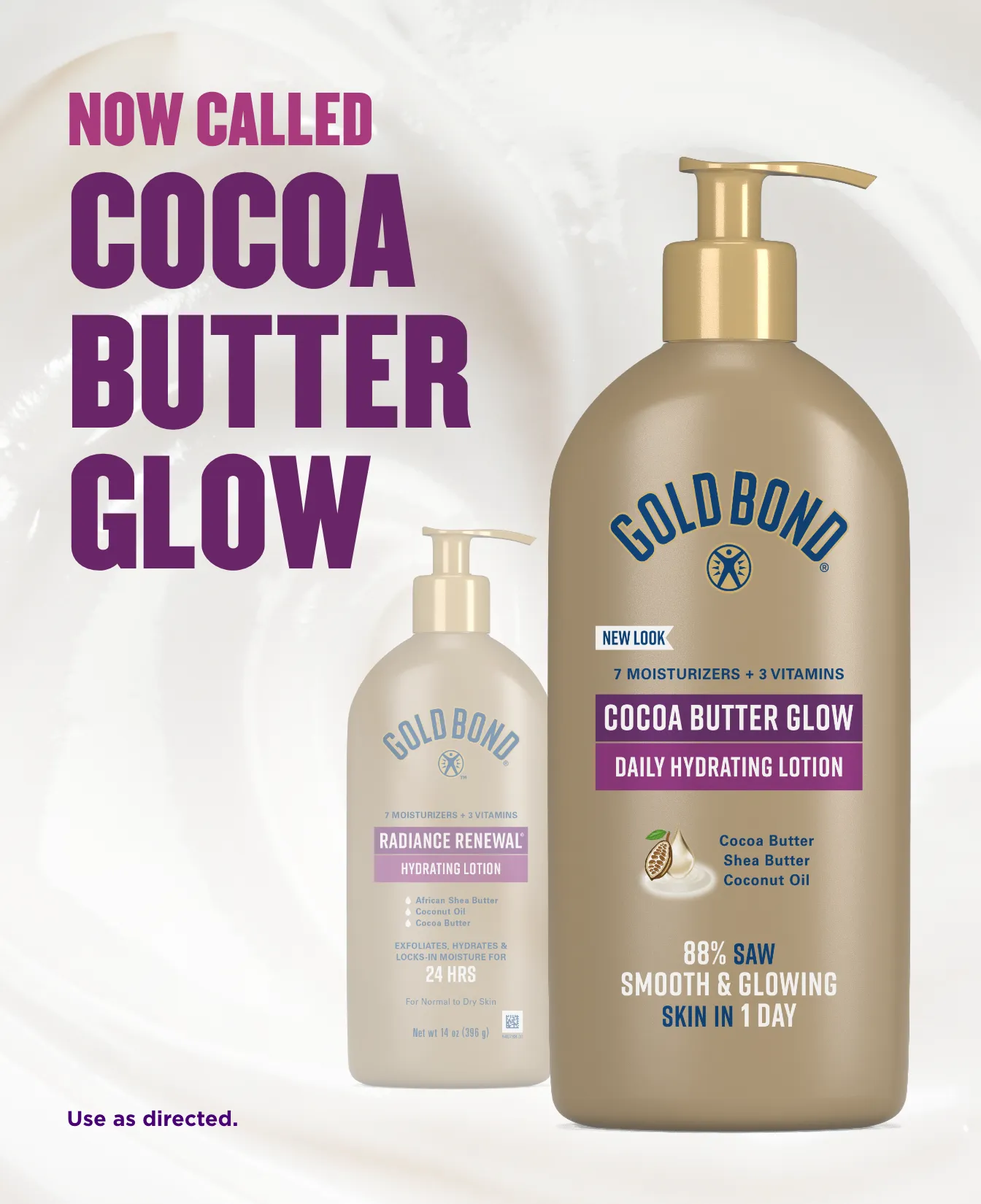 Back of Gold Bond Radiance Renewal Cream tube 1.75oz