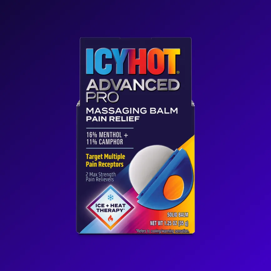Icy Hot®'s best-selling product: Icy Hot® PRO Massaging Balm front of packaging
