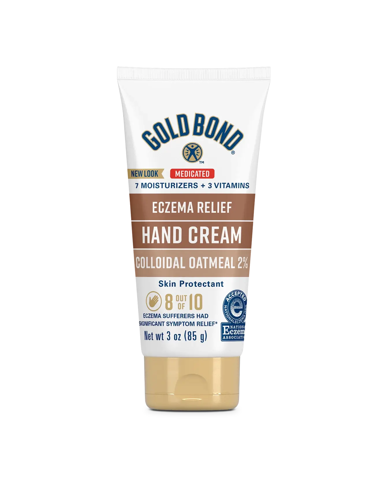 Front of Gold Bond Eczema Relief Medicated Hand Cream tube