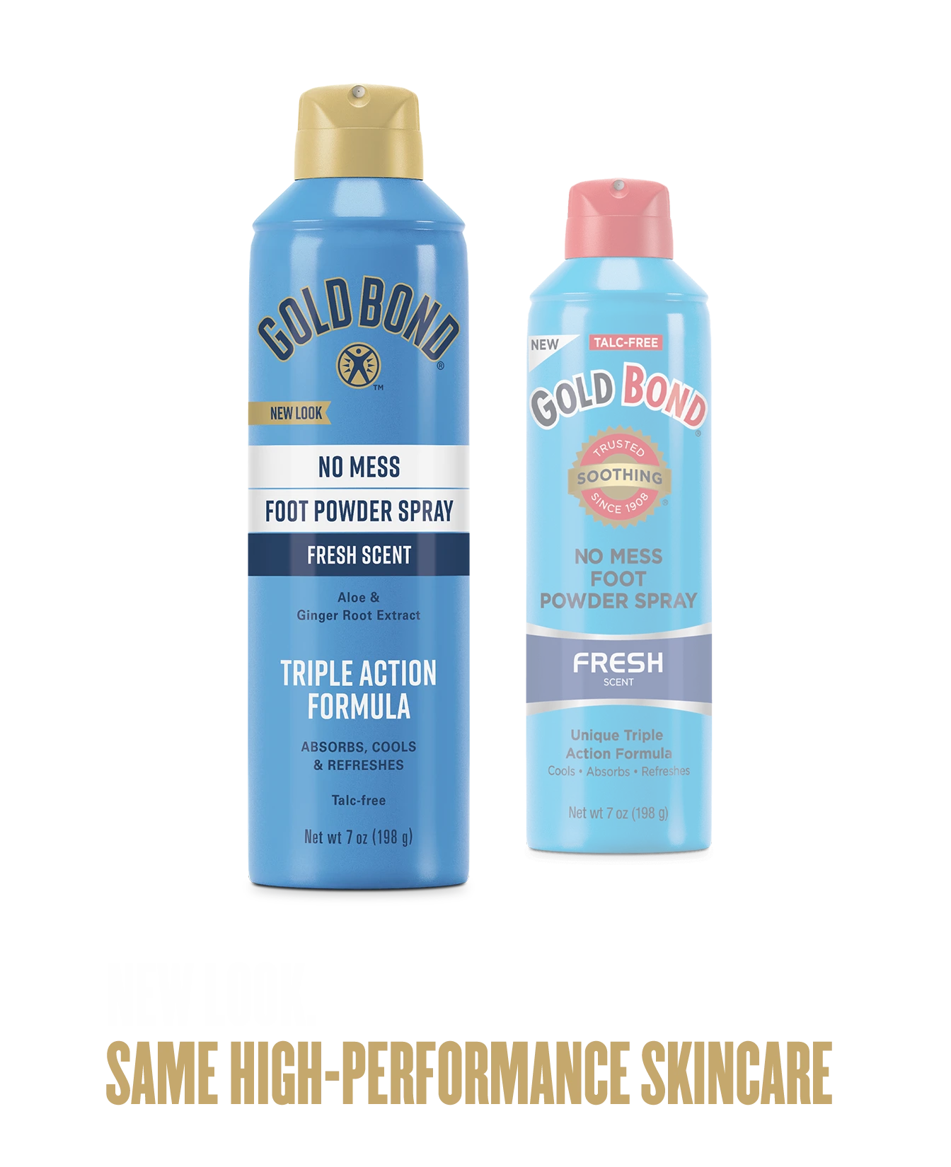 Gold Bond No Mess Foot Powder Spray Old VS New