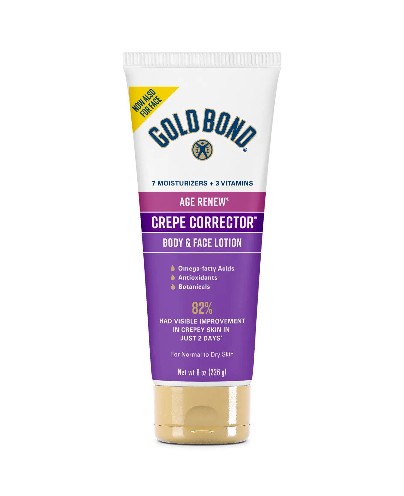 Front of Gold Bond Crepe Corrector Age Renew Lotion 8 oz tube