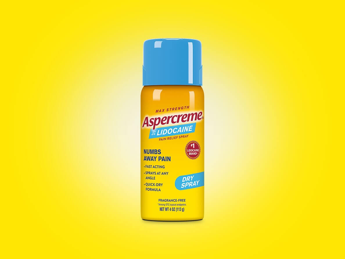 Aspercreme® Lidocaine Pain Relief Dry Spray product can
