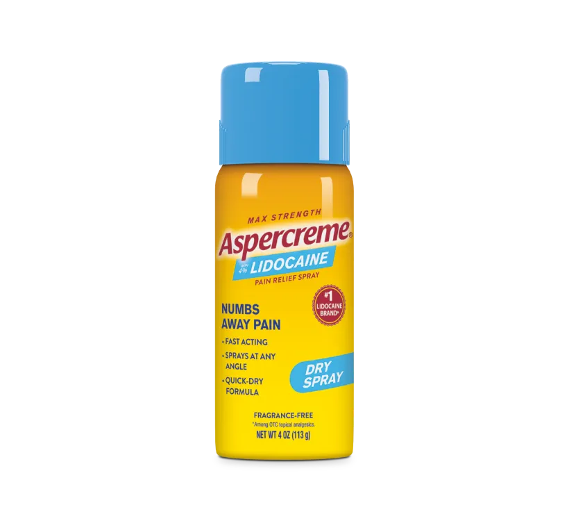 Picture of Aspercreme® Lidocaine Pain Relief Spray, fragrance-free with fast-drying and long-lasting formula.
